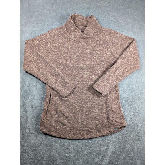 prAna Tops - Prana Cowl Neck Top Womens Small Heathered Brown Long Sleeve Knit Outdoor Hiking